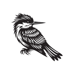 bird silhouette: Classic Songbird Serenades, Musical Avian Melodies, and Harmony in Sonorous Silhouettes - Minimallest bird black vector
