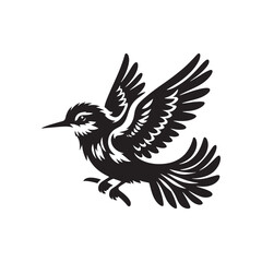 bird silhouette: Tranquil Lakeside Swans, Waterside Waders, and Shoreline Avian Beauty in Poignant Silhouettes - Minimallest bird black vector
