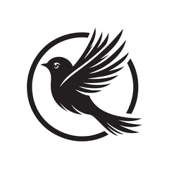 bird silhouette: Mystic Owls, Enigmatic Night Flyers, and Celestial Avian Creatures in Mysterious Silhouettes - Minimallest bird black vector
