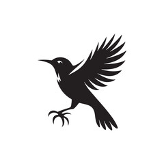 bird silhouette: Mystical Harpies, Legendary Roc, and Mythic Avian Creatures in Fantasy Silhouettes - Minimallest bird black vector
