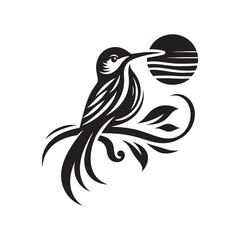 bird silhouette: Zen Crane Poses, Tranquil Herons, and Serene Waterfowl in Calming Silhouette Expressions - Minimallest bird black vector
