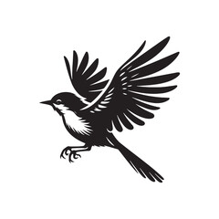 bird silhouette: Rural Roosters, Farmyard Fowl, and Countryside Avian Scenes in Rustic Silhouettes - Minimallest bird black vector
