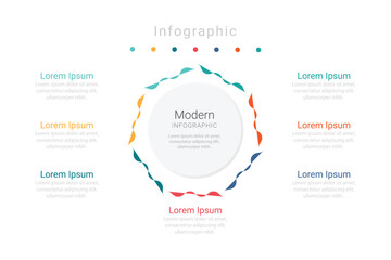Vector infographic design template with 7 level or steps or options