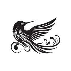 bird silhouette: Crowning Peacocks, Strutting Turkeys, and Exquisite Plumage in Majestic Silhouette Displays - Minimallest bird black vector
