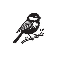 bird silhouette: Desert Sparrows, Oasis Flycatchers, and Arid Climate Avian Forms in Aesthetic Shadows - Minimallest bird black vector
