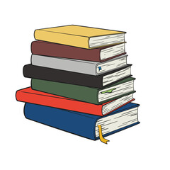 Small stack of books isolated transparent background photo PNG file