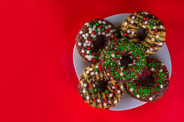 Christmas and New Year donuts