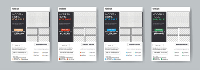 Modern house real estate flyer template