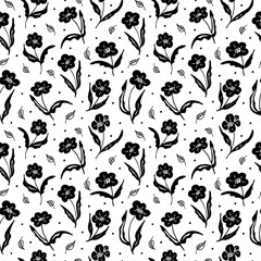 Flower pattern in abstract style.