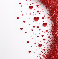 Fototapeta na wymiar A beautiful cascade of red hearts, perfect for expressing love and affection on special occasions
