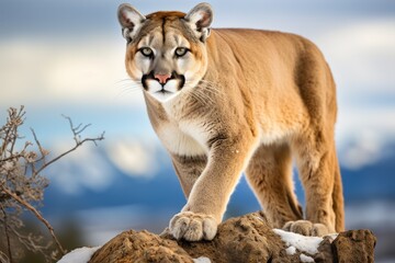 Fototapeta premium A majestic cougar on