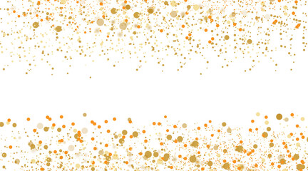 Golden glitter border on white background