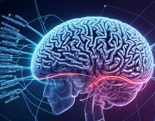 3d rendered illustration of human brain injection 