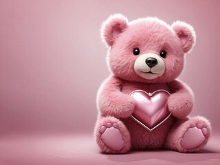 Adorable pink teddy bear celebration Valentine's Day