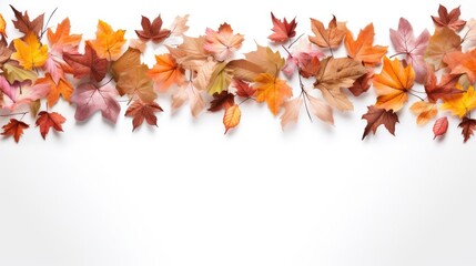 Autumnal Charm: Decorative Frame with Beautiful Fall Leaves Border