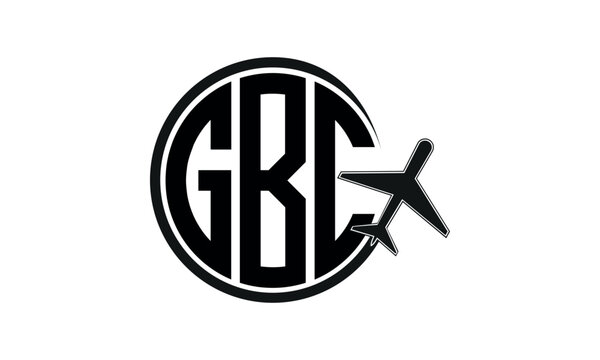 GBC three initial letter circle tour & travel agency logo design vector template. hajj Umrah agency, abstract, wordmark, business, monogram, minimalist, brand, company, flat, tourism agency, tourist