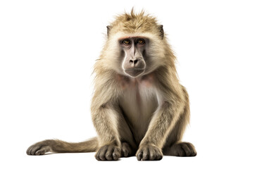 Majestic Baboon on Transparent Background.