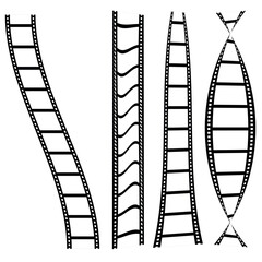 vector film strip. movie film strip. Film tape vintage icon isolate. Film strip set vector image. set of film icons