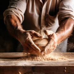 A craftsman planing wood with a planer against the background of flying sawdust and wood dust, close-up of hands. Carpentry. Building a house. Furniture made of wood. DIY - obrazy, fototapety, plakaty