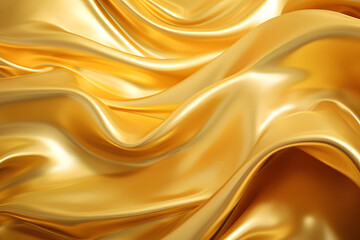 Obraz premium Goldwellen: Elegante wellenförmige Oberflächenstruktur aus edlem Metall für modernes Design