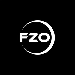 FZO letter logo design with black background in illustrator, cube logo, vector logo, modern alphabet font overlap style. calligraphy designs for logo, Poster, Invitation, etc.
