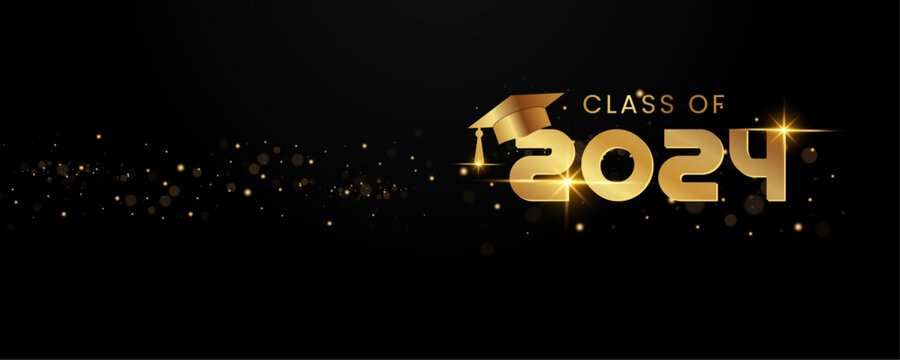 Class of 2024 free space banner. Template for design party high school or college, graduate invitations.