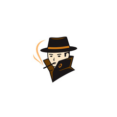Smoking Detective logo or icon design