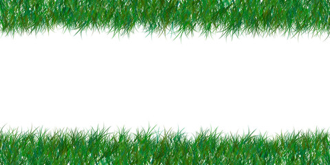 green grass border on transparent background. the horizon of the green lawn. green field frame. background