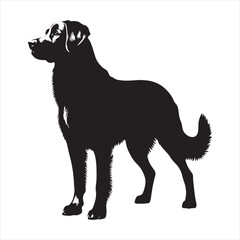 Dog Silhouette - Festive Pooches, Holiday Hounds, and Merry Canines Celebrated in Seasonal Silhouettes - Minimallest dog black vector
