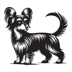 Dog Silhouette - Furry Family, Domestic Bliss, and Cherished Moments with Beloved Dogs in Heartfelt Silhouettes - Minimallest dog black vector
