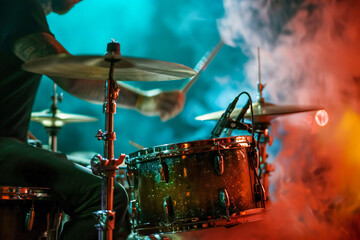 Drummer on stage in concert