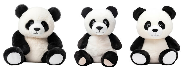 Great panda stuffed plush aninmal toy white background