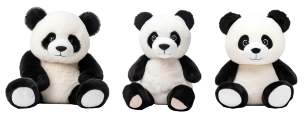 Great panda stuffed plush aninmal toy white background