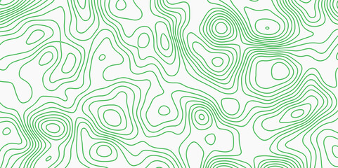 Abstract Topographic Map in Contour green and white background design. Ocean topographic line map with curvy wave isolines vector Topographic Map in Contour.