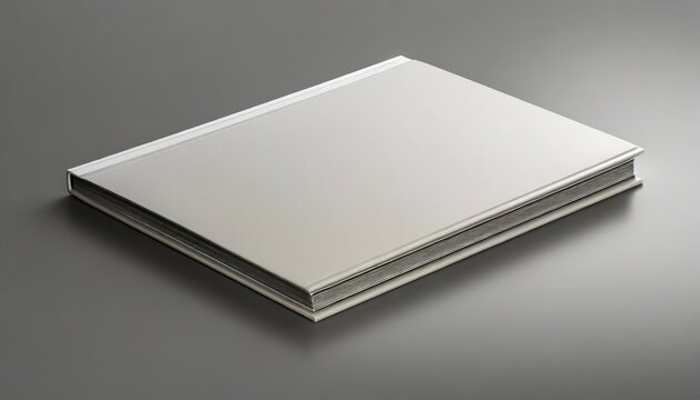 front magazine book template perspective view on grey background with soft shadows 3d render