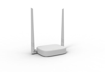 wifi router angle view with shadow 3d render