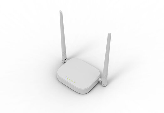 wifi router top view with shadow 3d render