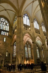 Fototapeta premium Regensburg, Germany 12.02.2018: Interior of Regensburg Cathedral in gothic style