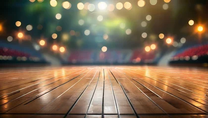 Küchenrückwand glas motiv wooden floor of basketball court © Richard