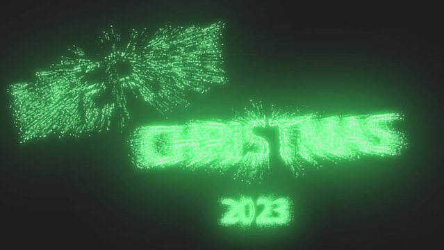 Animated background for the holidays Christmas in Neon Green