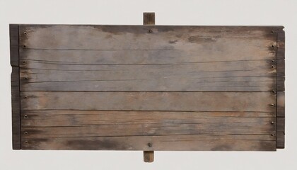 old weathered wood sign on white background