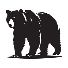 bear silhouette: Arctic Shadows, Glacial Bears, and Polar Night Elegance in Icy Silhouetted Scenes - Minimallest bear black vector
