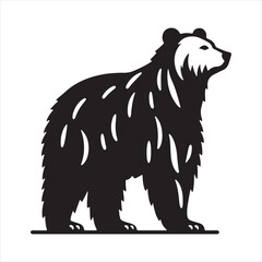 bear silhouette: Wilderness Legends, Mythical Bears, and Ethereal Silhouetted Beasts in Enigmatic Scenes - Minimallest bear black vector
 - obrazy, fototapety, plakaty