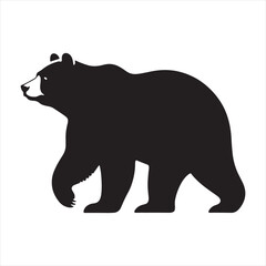 bear silhouette: Grizzly Guardians, Nature's Keepers, and Ursine Protectors in Powerful Silhouettes - Minimallest bear black vector
 - obrazy, fototapety, plakaty
