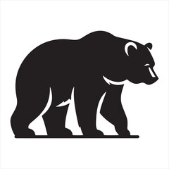 bear silhouette: Arctic Wilderness, Icy Tundras, and Polar Bear Majesty in Icily Stunning Silhouettes - Minimallest bear black vector
