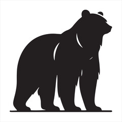 bear silhouette: Roaming Grizzlies, Majestic Kodiaks, and Fierce Polar Bears in Captivating Wild Silhouettes - Minimallest bear black vector
 - obrazy, fototapety, plakaty