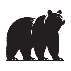 bear silhouette: Grizzly Bears Roaming Untamed Wilderness, Majestic Polar Bears in Arctic Solitude, and Playful Teddy Bears in Elegant Silhouettes - Minimallest bear black vector
 - obrazy, fototapety, plakaty