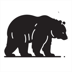 Obraz premium bear silhouette: Forest Giants, Alpine Wonders, and Woodland Ursids in Enchanting Wild Bear Shadows - Minimallest bear black vector 