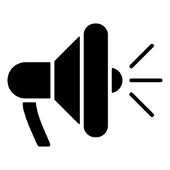 Black loudspeaker illustration. Horn, volume, signal, megaphone, speaker, alarm, sound, message. Vector icons for business and advertising