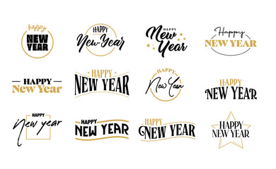Happy new year logo bundle.